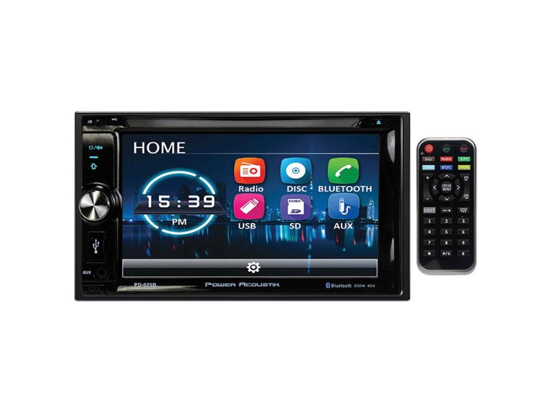 Power Acoustik 6.2" Double Din Receiver With Bluetooth & Detachable Faceplate with Padded Carry Case - PD-625B