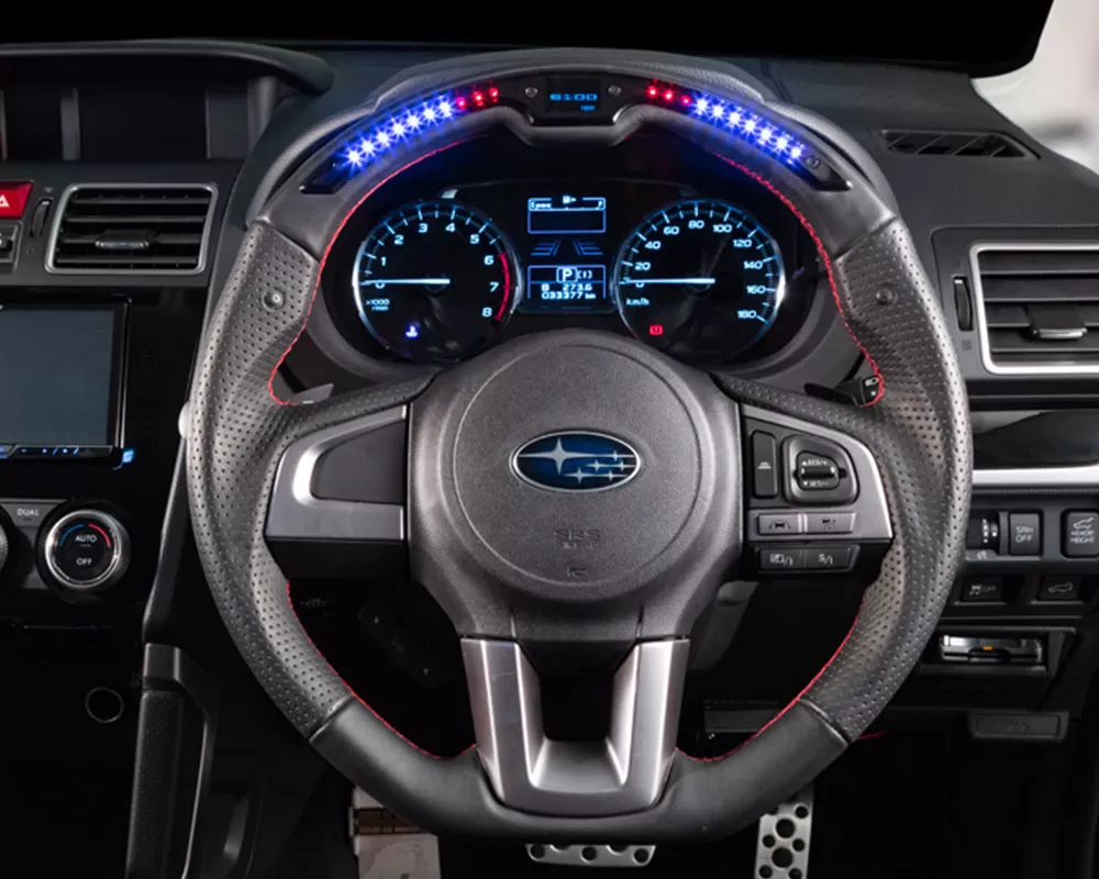 DAMD Black Leather Red Stiching Performance Steering Wheel Subaru Forester SJ 2012-2018 - DMD-DPS362-RX