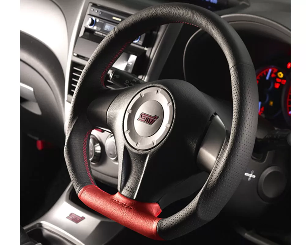 DAMD Black Leather Red Formula Sports Steering Wheel Subaru Impreza WRX STI (GV) 2008-2014 - DMD-SS362-RX