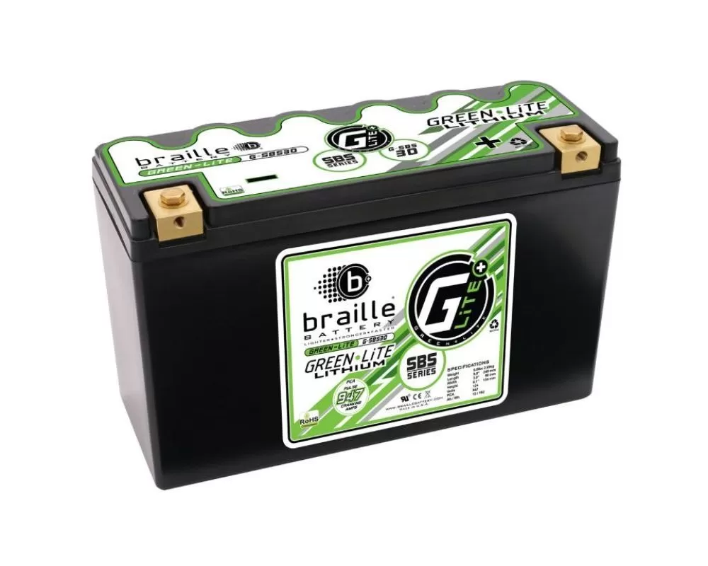 Braille 12 Volt/947 PCA/17.5 AMP Lithium Green-Lite Motorsports Right Battery - G-SBS30