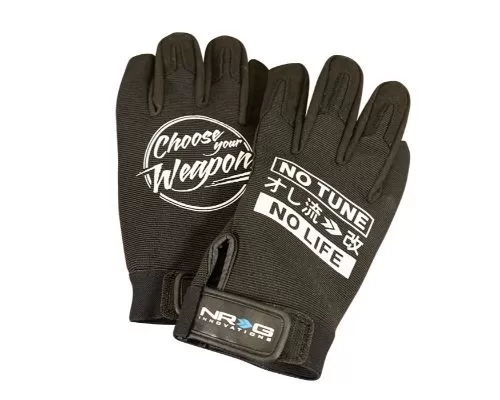 NRG Mechanic Gloves L In Black - GS-200BK-L