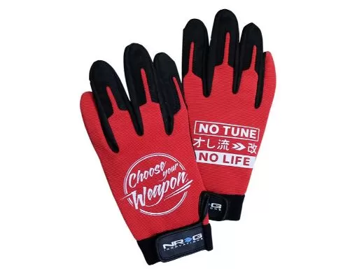 NRG Mechanic Gloves L In Red - GS-200RD-L