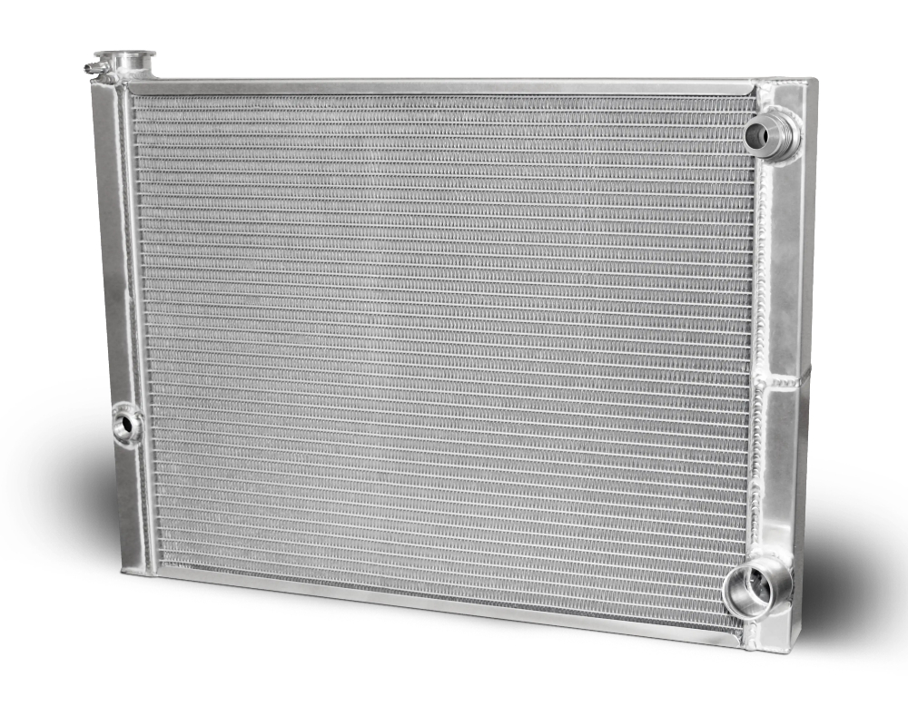 AFCO 16 AN Male Inlet 26 x 19 x 1.50 Core Aluminum Double Pass Radiator - 80184NDP-16