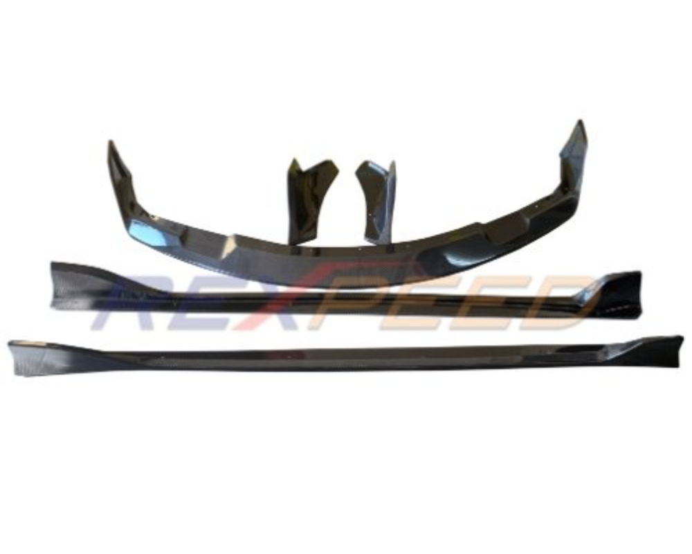 Rexpeed Gloss V3 Carbon Fiber Splitter w/ Side Skirt & Rear Bumper Side Spat Toyota Supra 2020 - TS23+TS24+TS25