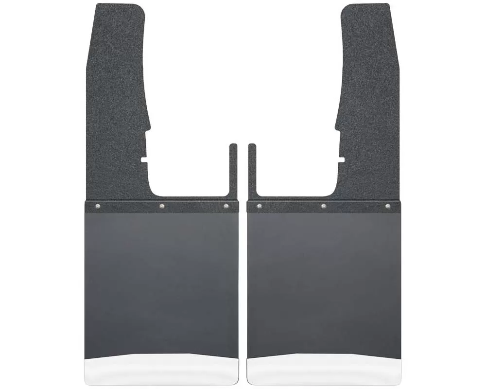 Husky Liners Kick Back Mud Flaps Front 12" Wide Black Top and Stainless Steel Weight 09-16 Dodge Ram - 17102