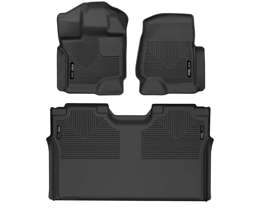 Husky Liners X-ACT Contour Front And 2nd Seat Floor Liners 15-20 Ford F-150 SuperCrew Cab Pickup Black - 53498