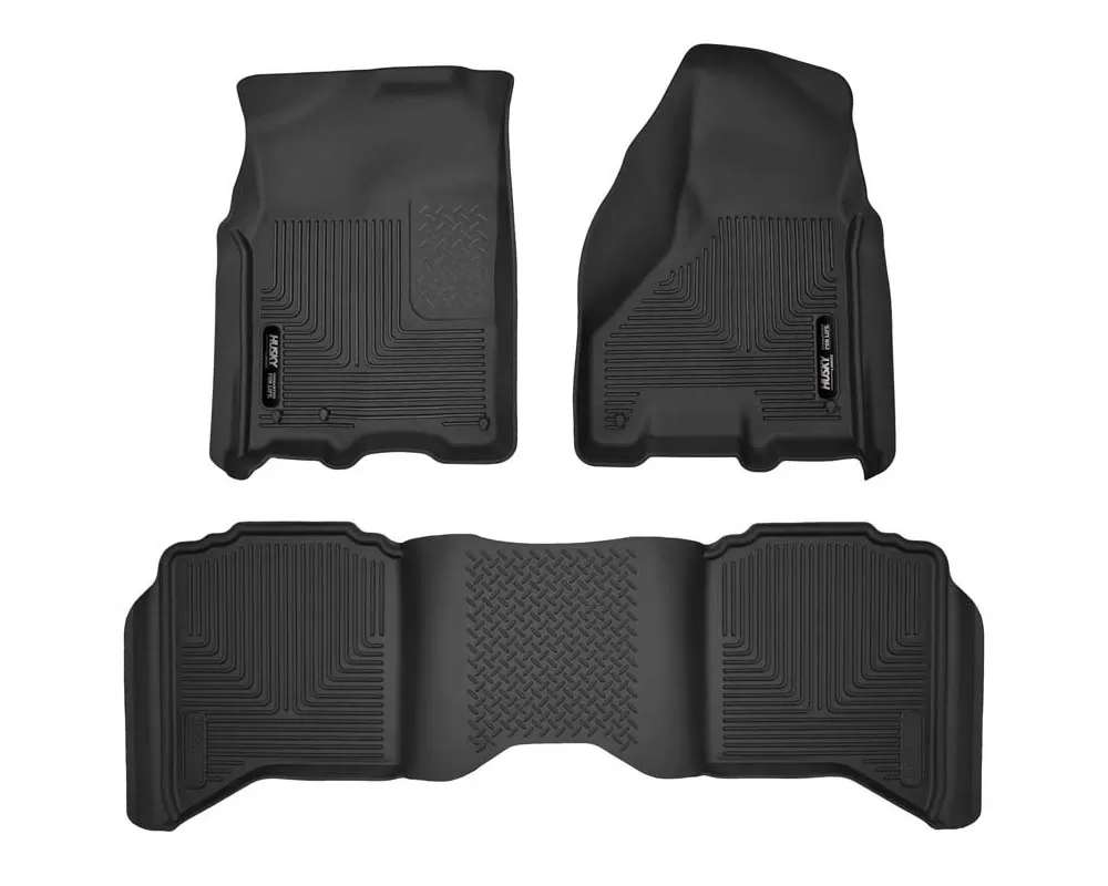 Husky Liners X-ACT Contour Front And 2nd Seat Floor Liners 09-18 Dodge Ram 1500/2500/3500 Crew Cab Black - 53608
