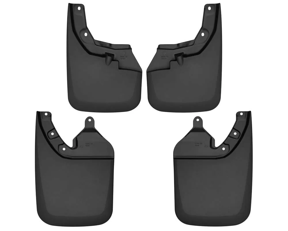 Husky Liners Front and Rear Mud Guard Set Black Toyota Tacoma Has OE Fender Flares 2016+ - 56946