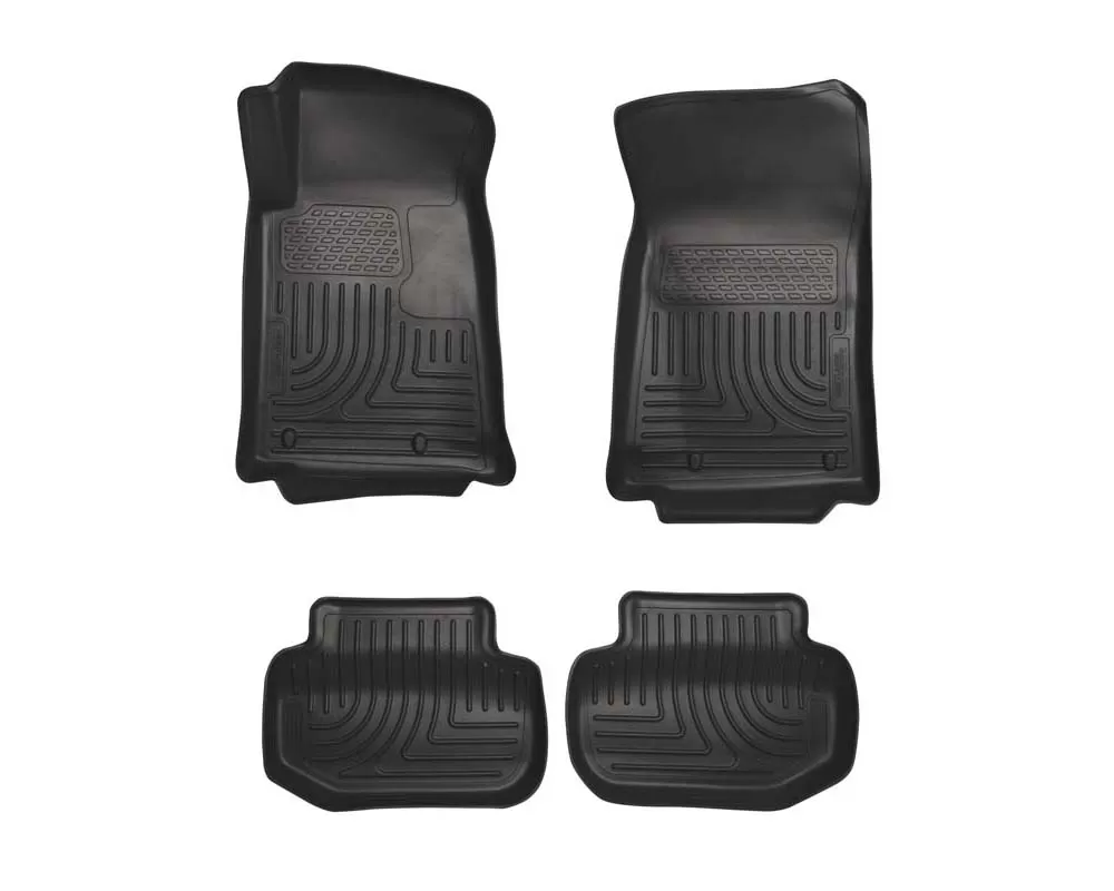 Husky Floor Liners Front & 2nd Row 11-15 Chevy Camaro (Footwell Coverage) WeatherBeater-Black - 98121