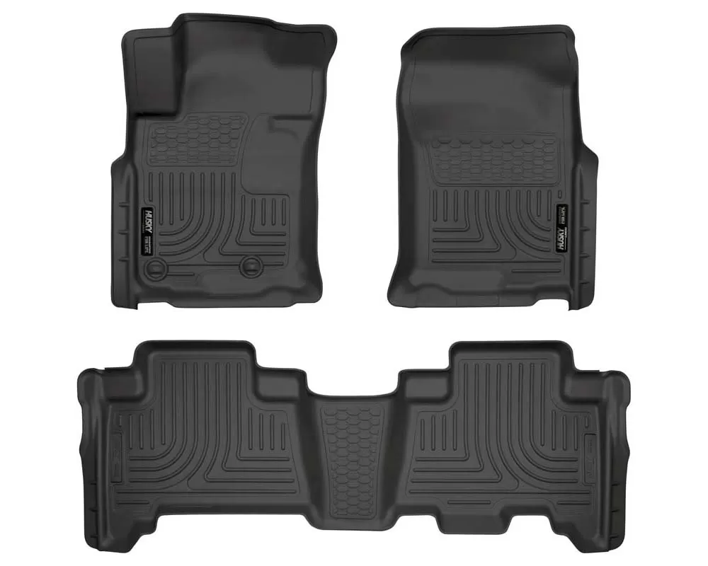 Husky Floor Liners Front & 2nd Row 10-13 GX460/4Runner (Footwell Coverage) WeatherBeater-Black - 98571
