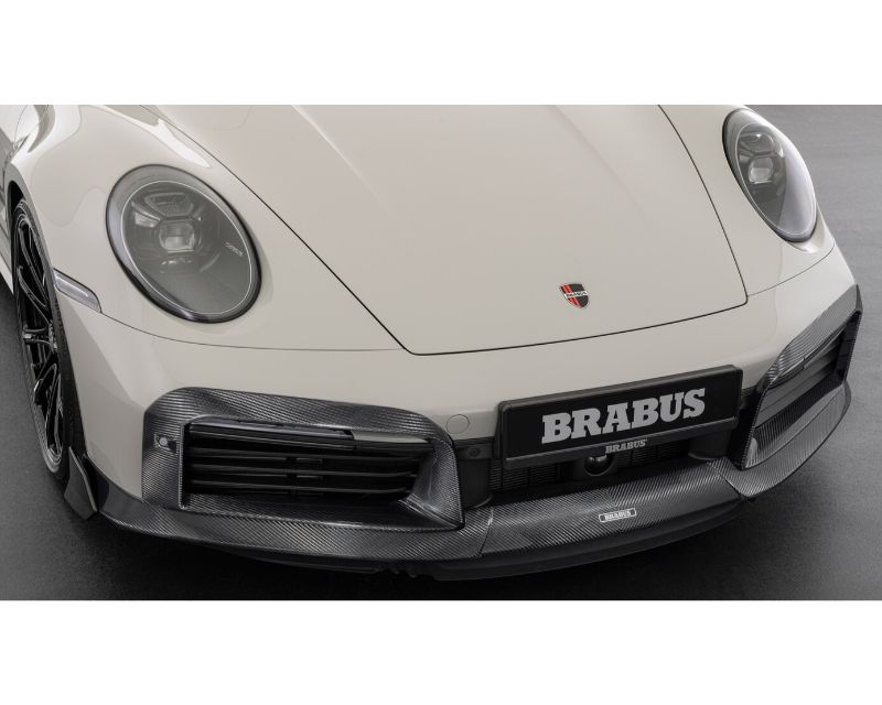BRABUS Carbon Fiber Front Spoiler with Paintable Wing Tips in Gloss Carbon Porsche 992 Turbo S 2020+ - 902-200-00