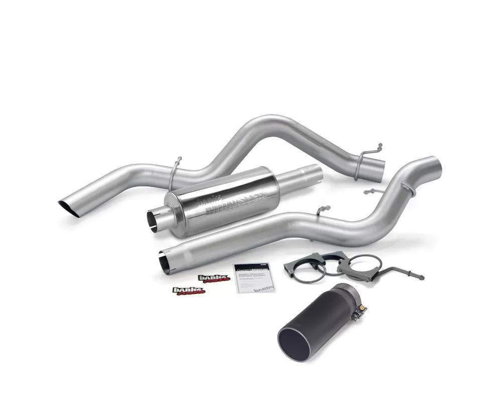 Banks Power Black Round Tip Single Exit Monster Exhaust System Chevrolet SCLB 6.6L 2006-2007 - 48937-B
