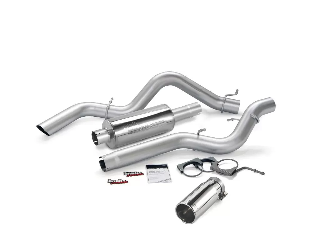 Banks Power Chrome Round Tip Single Exit Monster Exhaust System Chevrolet ECSB 6.6L 2006-2007 - 48938