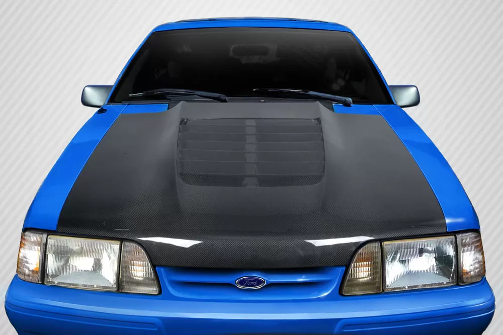 1987-1993 Ford Mustang Carbon Creations GT500 V2 Hood - 1 Piece - 115188