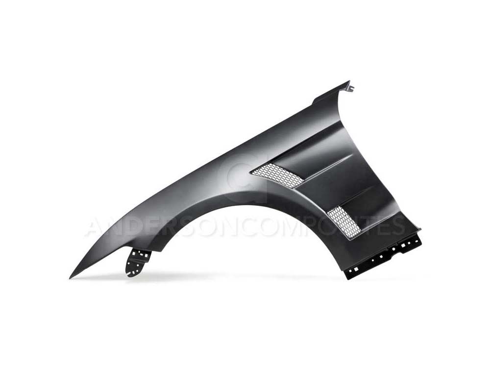 Anderson Composites 0.4" Type-AT Fiberglass Vented Wide Fenders Ford Mustang GT 2015-2023 - AC-FF15FDMU-AT-GF