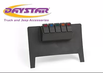 Daystar Black Lower Switch Panel with 4 Rocker Switches Jeep Wrangler 2011-2017 - KJ71038BK