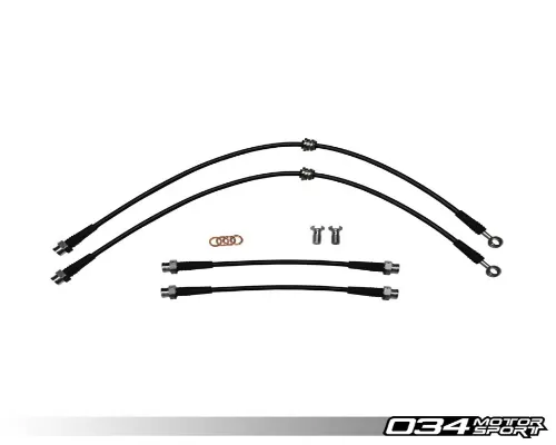 034 Motorsports Stainless Steel Braided Brake Line Kit Audi A2 | VW 2006+ - 034-303-0006
