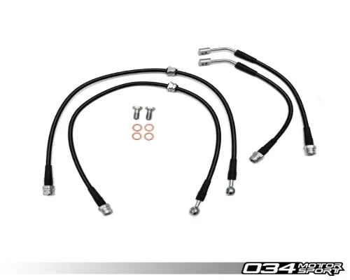 034 Motorsports Stainless Steel Braided Brake Line Kit Audi A3/S3 | VW Golf R 2015+ - 034-303-0016