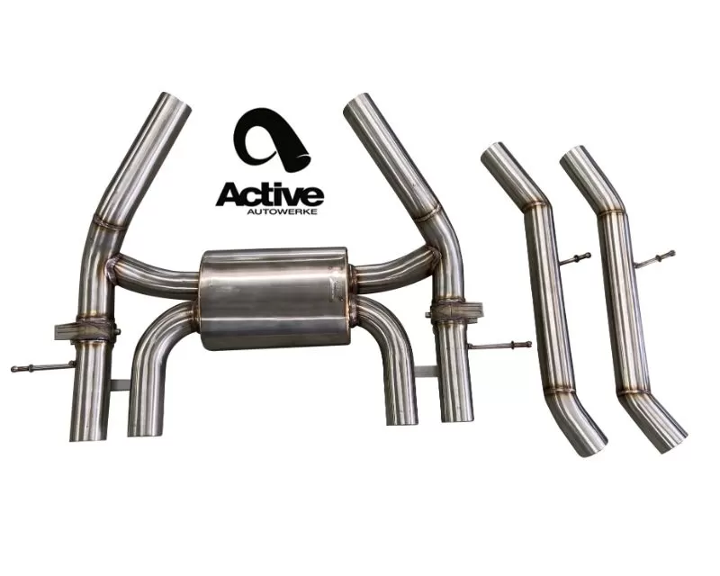 Active Autowerke Exhaust Valved Rear 100mm w/ Carbon Tips BMW G80/G82 | M3/M4 2021+ - 11-086C