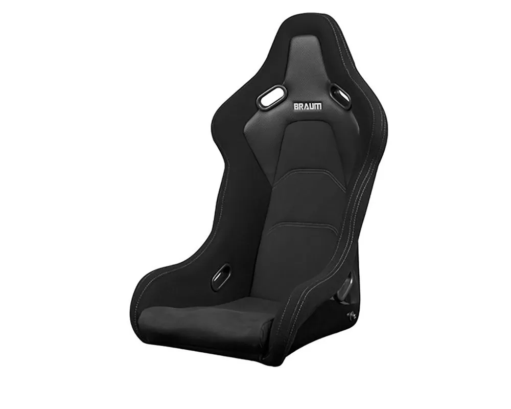 Braum Racing Falcon-S Series Composite FRP Bucket Seat (Black Jacquard Grey Stitching) - BRR9S-BFGS