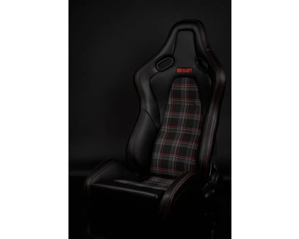 Braum Racing Falcon-S Composite FRP Reclining Seats Pair Red w/ Red Stitching - BRR9R-RPRS