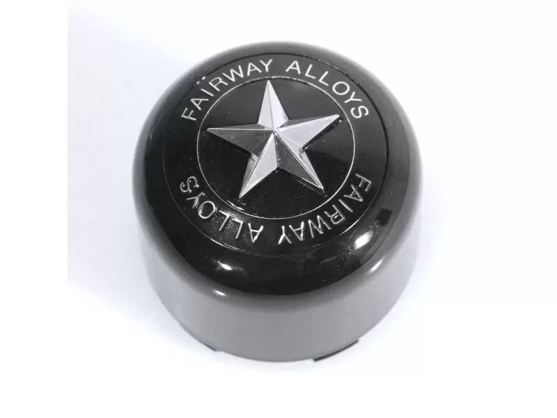 Fairway Alloys Gloss Black Pop-In Style Star Cap - FA-9906