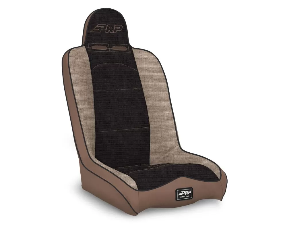 Daily Driver High Back Suspension Seat Black with Tan Outline PRP Seats - A140110-64