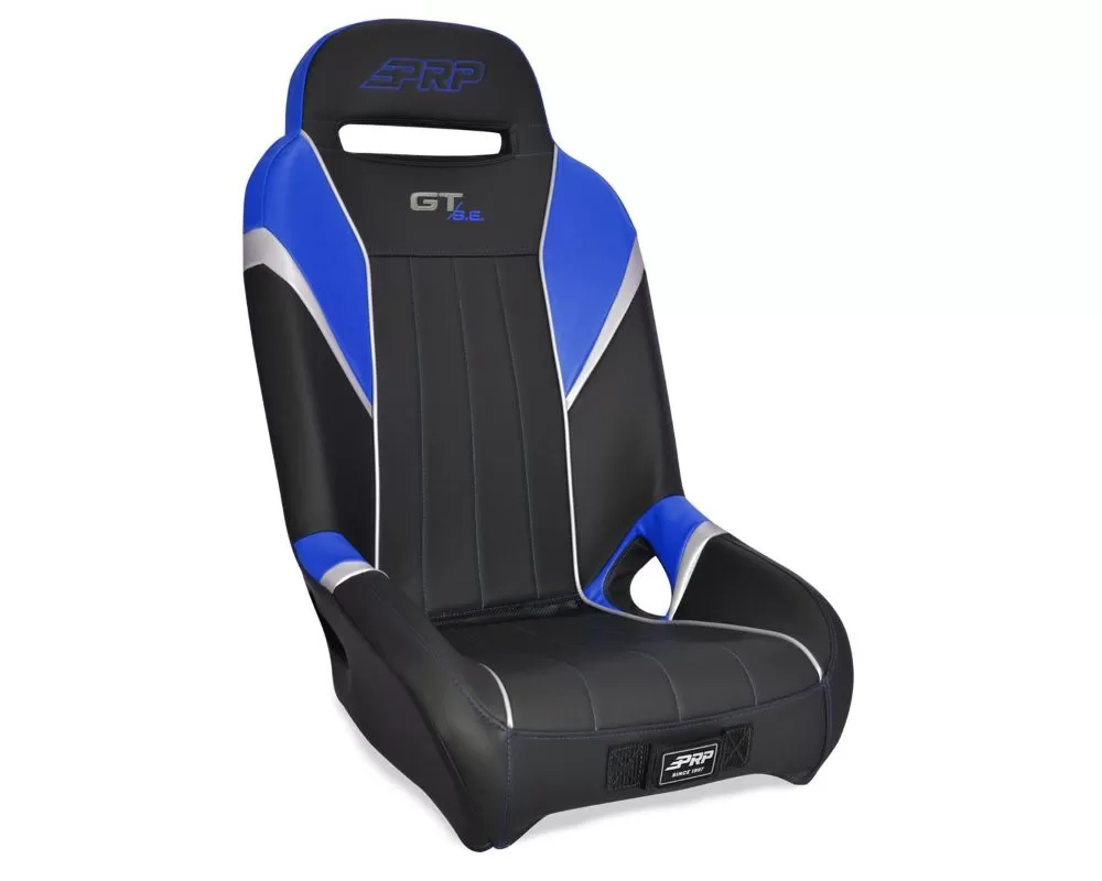 GT/S.E. Rear Suspension Seat for Polaris RZR Black with Blue Outline PRP Seats - A58R-V