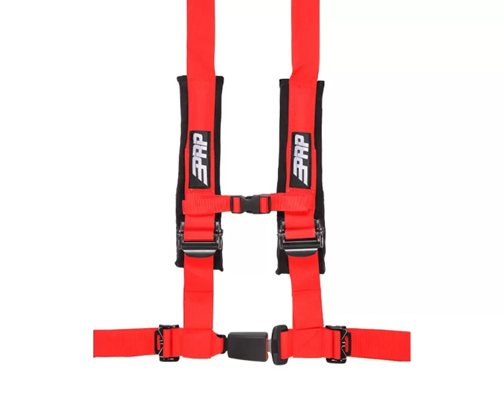 PRP Seats 4-Point Harness with 2 Inch Belts - Red - SBAuto2R