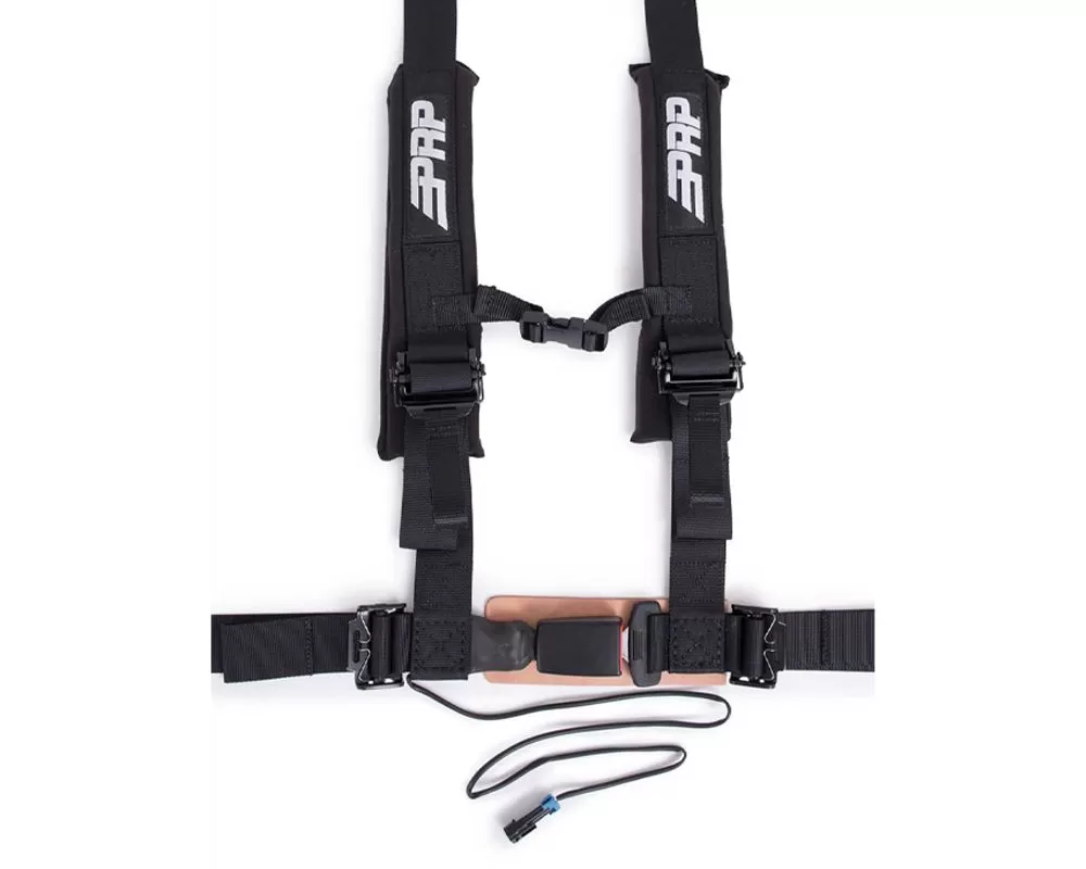 PRP Seats Black 4-Point Harness with 2 Inch Belts Driver Side w/ Speed Limiter Connection - SBauto2D