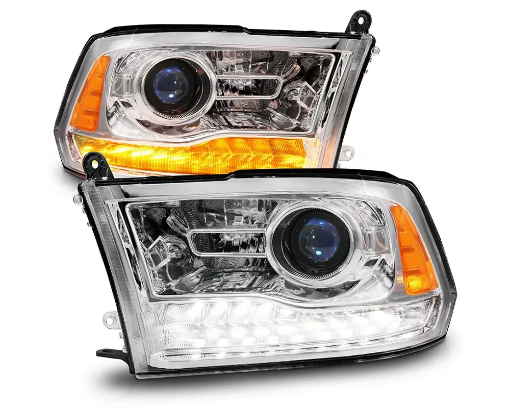 ANZO USA Chrome Clear Lens Projector Headlights w/ Sequential Signal Dodge Ram 1500 | 2500 | 3500 2009-2018 - 111610