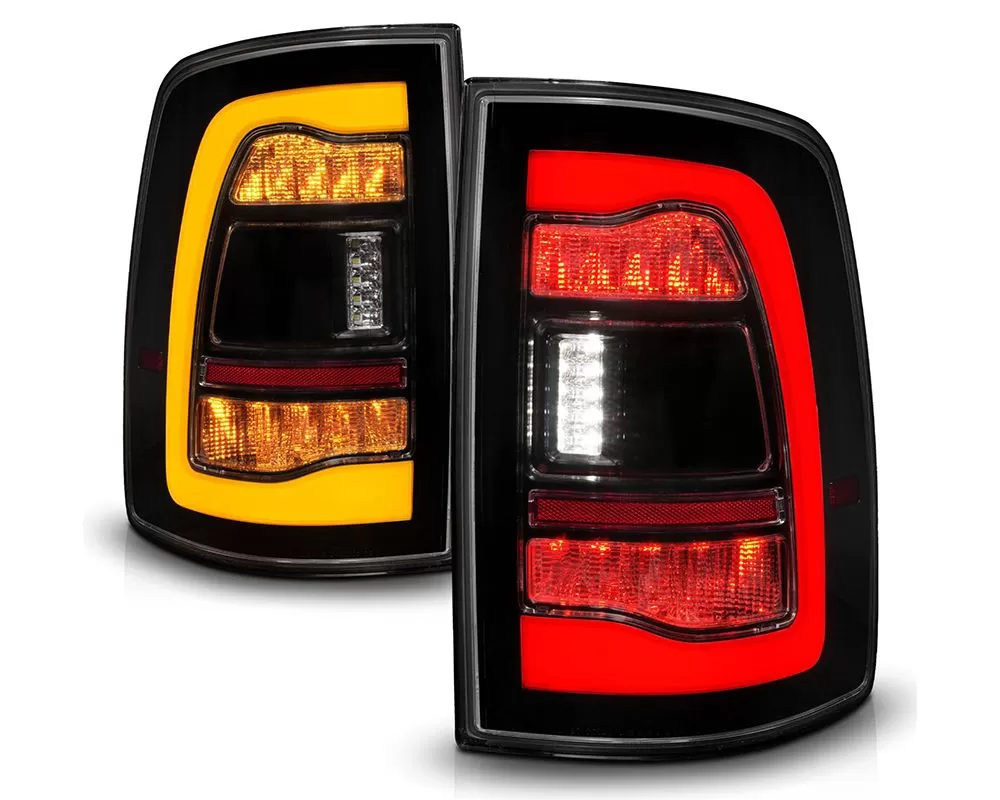 ANZO USA Black Smoke Lens LED Tail Lights w/ Amber Sequential Signal Dodge Ram 1500 | 2500 | 3500 2009-2018 - 311472
