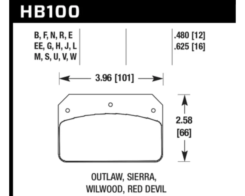 Hawk Performance HT-10 - HB100S.480