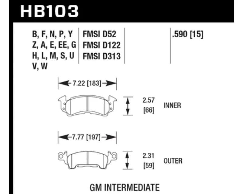 Hawk Performance HPS Front - HB103F.590