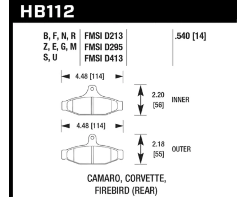 Hawk Performance HPS Rear - HB112F.540