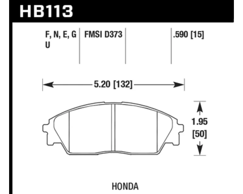 Hawk Performance HPS Honda Front 1.6L 4-Cyl - HB113F.590