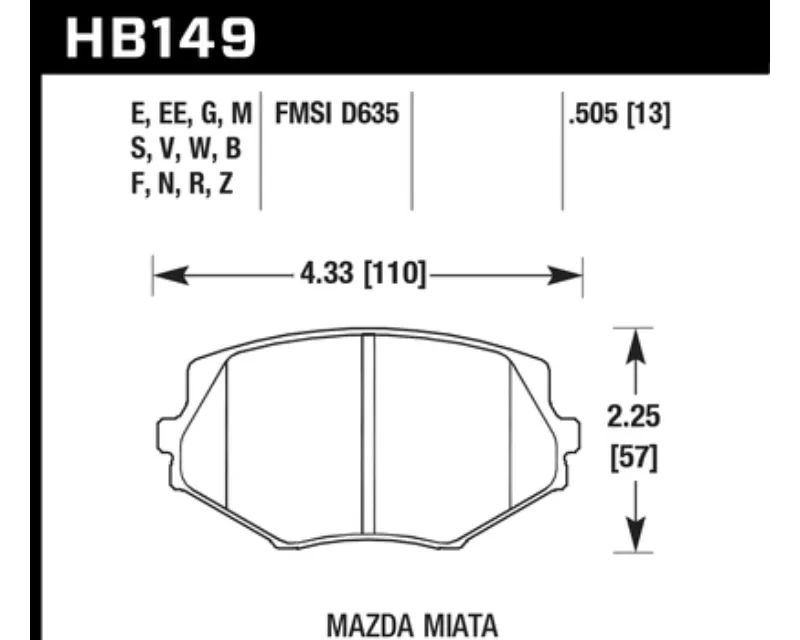 Hawk Performance HPS Mazda Miata Front - HB149F.505