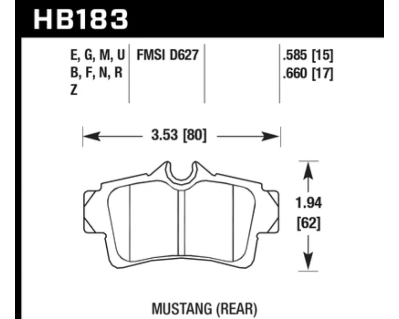 Hawk Performance Black Ford Mustang Rear - HB183M.585