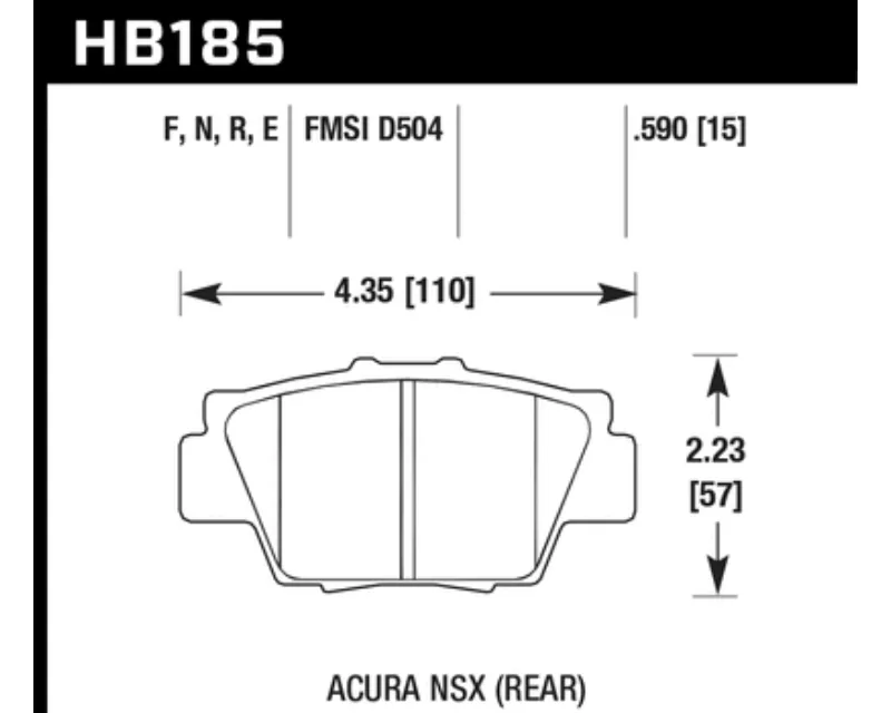 Hawk Performance HPS Acura NSX Rear - HB185F.590