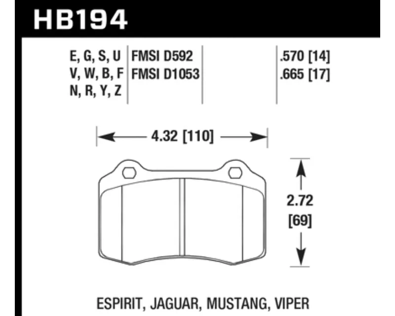 Hawk Performance HPS Front - HB194F.665