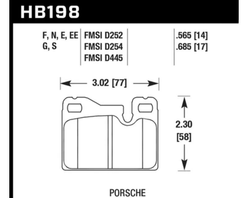 Hawk Performance HPS Porsche - HB198F.685