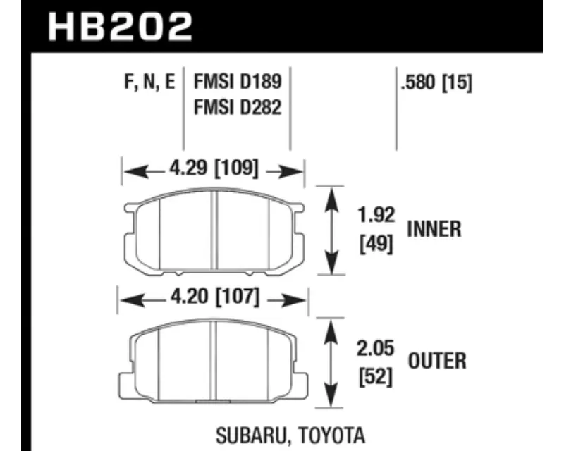 Hawk Performance HPS Toyota Corolla Front 1985-1987 - HB202F.580