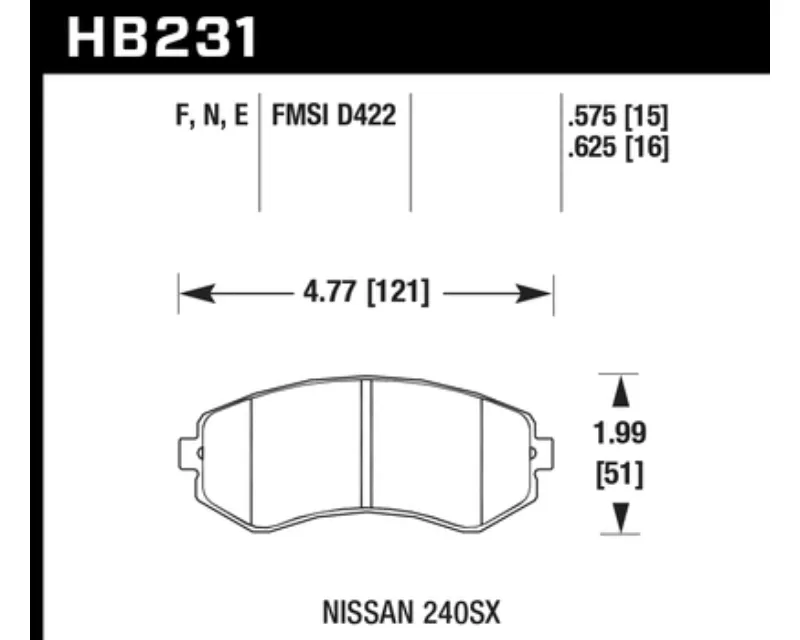 Hawk Performance HPS Nissan Front - HB231F.625