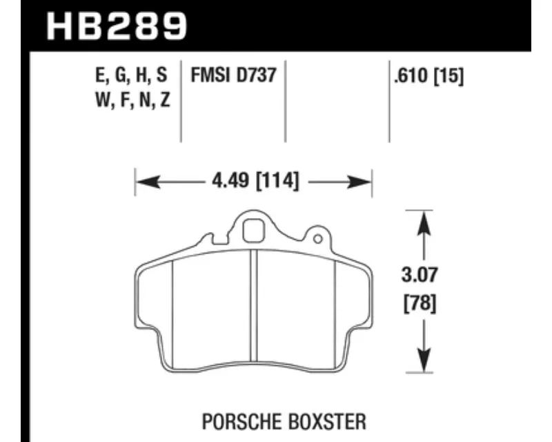 Hawk Performance HP Plus Porsche Front - HB289N.610