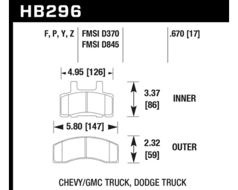 Hawk Performance HPS Front - HB296F.670