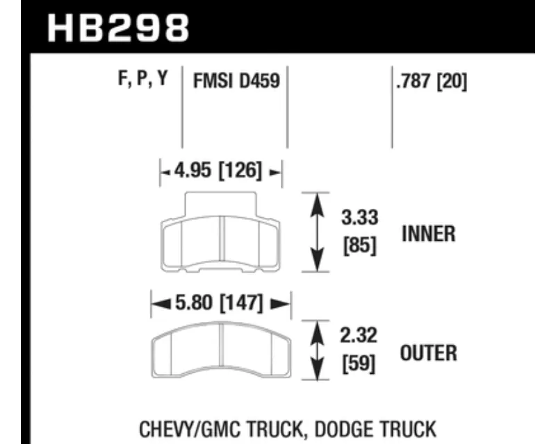 Hawk Performance HPS Front - HB298F.787