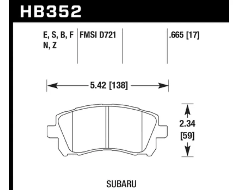Hawk Performance HPS Subaru Front - HB352F.665