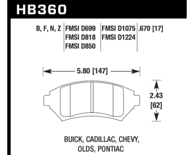 Hawk Performance HPS Front - HB360F.670