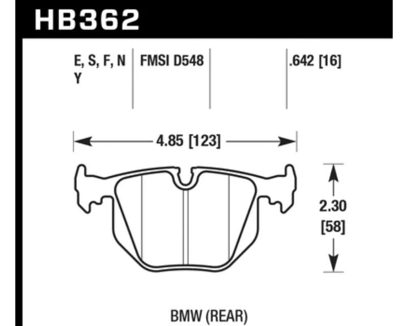 Hawk Performance HPS BMW Rear - HB362F.642