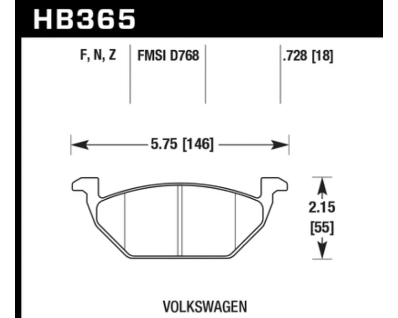 Hawk Performance HPS Volkswagen Front - HB365F.728